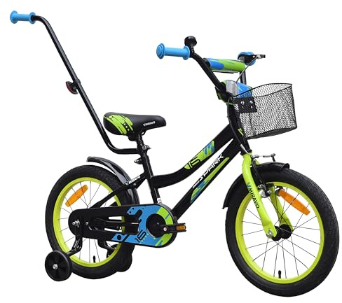 MIRAVO Kinderfahrrad Fahrrad Kinder Ab 2 Bis 8 Jahre Mit Schubstange V-Brake Bremsen Rückstrahl Aufkleber 12 14 16 20 Zoll Radgröße Korb Für Junge Spark