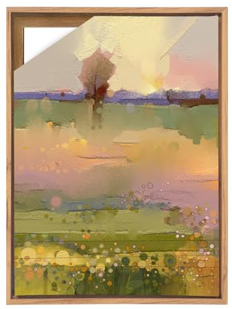 YCBTREE Schattenfugenrahmen 40x60cm, MDF Rahmen für Leinwand mit Tiefeneffekt ohne Glas und Rückwand Bilderrahmen für Leinwand Keilrahmen (Naturholz, 40×60cm)