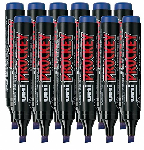 Blister markör uni PROCKEY, 3–6 mm kil, blå, 12-pack