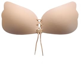 Ann Summers - Women's Lace-Up Stick On Bra, Push Up, Adhesive, Strapless, Sticky Push Up Bra with Lace Fastening - Black