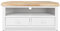 Florence white TV corner unit with 2 drawers. Quality corner TV cabinet with shelf and cabel access.
