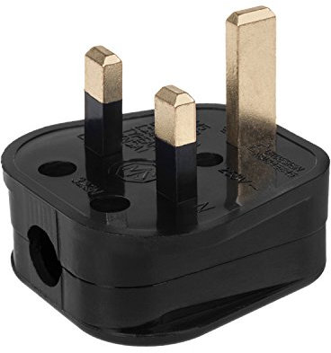 Enchufe UK conector ingles 3 PIN 13 A 230 V (1 pieza) Maclean MCE193, de color negro