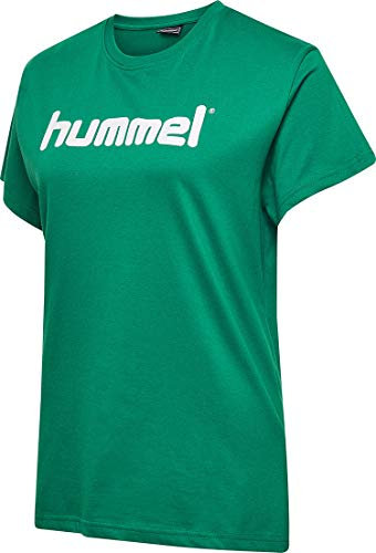 hummel Damen Hmlgo bomuldslogo T shirts, Evergreen, S EU