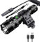 BESTSUN Tactical Flashlights Rechargeable 3000 High Lumen Super Bright LED Flashlight 5 Modes Weapon Light with Picatinny Offset Mount and Pressure Switch, USB Cable Included
