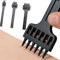 DXIA 3 Piezas Juego de Herramientas de Perforadora de Cuero,Tenedores para Coser Cuero,Artesanía de Cincel de Bricolaje Espaciado de 4 mm 2/4/6 Herramientas de Dientes Regalo para Artesanía De Cuero