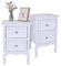 Bonnlo White Wooden Bedside Table set of 2, Bedroom Bedside Cabinets with 2 Drawers Storage for Bedroom or Bathroom Living Room Furniture 40 x 30 x 60 cm