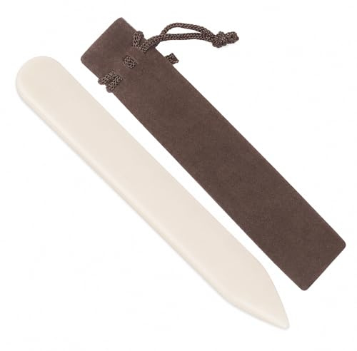 Echte Knochen Ordner Basteln Scoring Falten Falten Papier Crafting Scrapbooking Werkzeug für DIY Handgemachtes Leder Polieren Buchbindekarten und Papier Basteln (100% Rinderknochen)