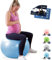 VITALWORXX Gymnastikball für Schwangere, extrem stabil, Sitzball Yogaball Pezziball mit Pumpe, mit Übungen für Schwangerschaft, Geburt, Gesundheit,