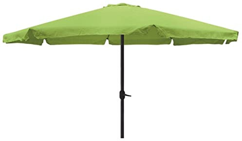 INDA-Exclusiv XXL Alu Sonnenschirm Ø 4 m UV30+ Kurbelschirm Gartenschirm Marktschirm Krempe Sonnenschutz mit Kurbel Gartenschirm, Farben:Lime