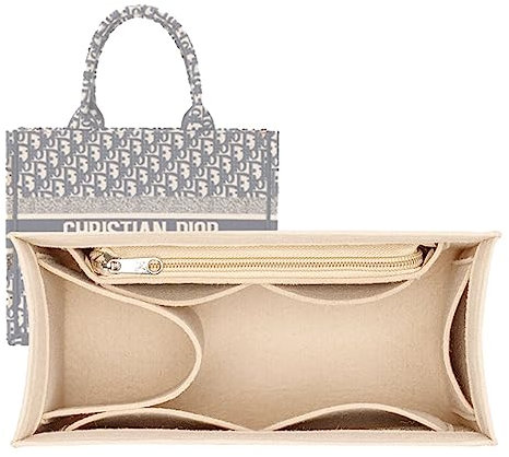 Lckaey Christian for Book Tote Small Size Bag Organizer Insert Bottom Thickening 2008khaki-medium