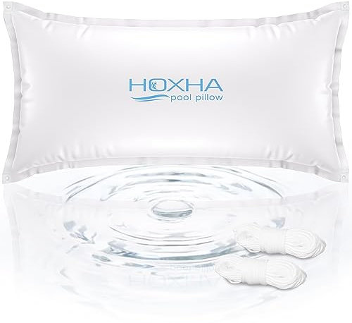 Cuscino per piscina fuori terra, 10,2 x 2,3 m, cuscino per la chiusura dell'inverno, resistente al freddo 0,4 mm PVC cuscini d'aria per piscina, bianco