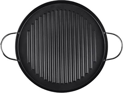 Padella per Barbecue, Piastra per Barbecue Antiaderente, Piastra Nera Rotonda, Utensili per Barbecue da Picnic all'aperto