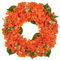 Ghirlanda di ortensie artificiali da 40,6 cm, ghirlanda di fiori finti arancioni, ortensie finte per porta d'ingresso, ghirlanda floreale per camino, cucina, fattoria, decorazione da parete