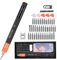 Mini Electric Precision Screwdriver Set – 50 in 1 Cordless Screw Driver Tool Kit with LED Screen & 40 Magnetic Bits for Phone Camera Laptop Watch Repairment, 3.7V 3 Torque Settings (Black+Orange)