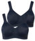 Ulla Popken Damen Mikrofaser, 2er-Pack, ohne Bügel, vorgeformte Cups BH, Nachtblau, 120B