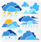 DOODLREAM Lot de 30 pochoirs muraux en forme de nuages réutilisables en plastique pour peinture sur bois, mur, sol, carrelage, tissu, verre, lever de soleil, neige, bricolage, décoration d'intérieur