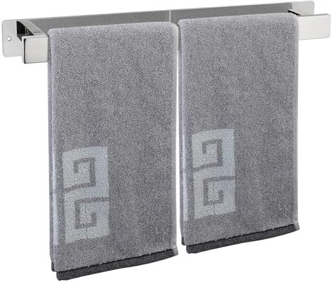 Portasciugamani da bagno, barra porta asciugamani, autoadesivo o montaggio a vite, in acciaio inossidabile, impermeabile e antiruggine, adatto per bagno, camper, cucina (50 cm, cromato)