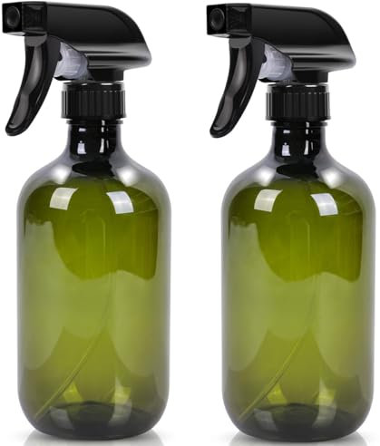 Cleaning Spray Bottles Hair Water Spray Bottle Plants Mister Sprayer Durable Trigger, Refillable, 2x 500ml Empty Gardening Atomizer Hair Mister Mist (Green)