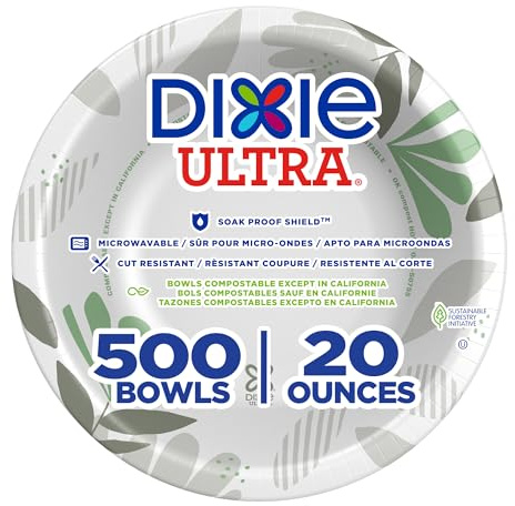 Georgia-Pacific Dixie Ultra Heavy-Weight 20 oz. Paper Bowl by GP PRO, Pathways, SX20PATH, 500 Count (125 Bowls Per Pack, 4 Packs Per Case)