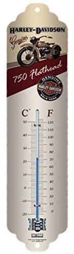 Nostalgic-Art 40361138014 Harley-Davidson Flathead Thermometer, Stahl, grau, 28 x 7 x 0.2 cm