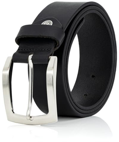 LINDENMANN Leder-Gürtel Herren 40 mm breit, Gürtel Herren Vollrindleder schwarz, Farbe/Color:schwarz, Size:85