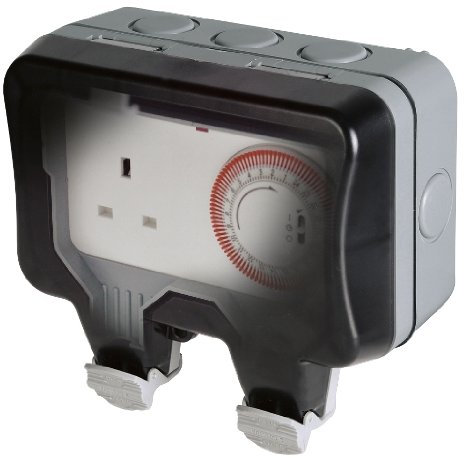 BG Nexus Weatherproof 1 Gang Socket With Mechanical 24Hr Timer