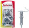 Fischer 6 Tasselli SB 9 con Gancio Piatto, Universali per il Fissaggio di Lampade, Specchi, Mobili su Muro e Cemento, 504449, grigio