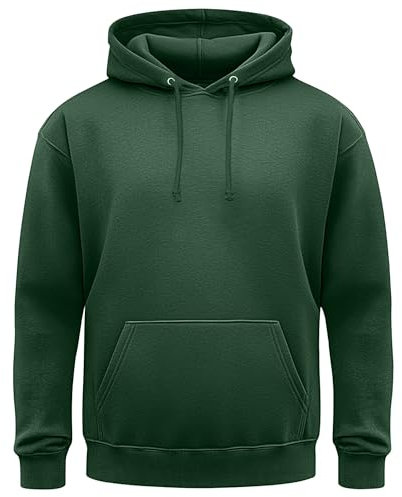 XX-Large Bottle Green Classic Plain Pullover Hoodie Unsex and These are Ideal for Mens and Ladies Hooded Sweatshirt