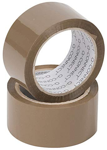 Q-Connect Polypropylen Verpackung Klebeband 50 mm x 66 m, braun [6 Stück]