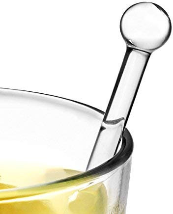 Glass Stirring Rods - Set of 6 - Glass Drinks Stirrers, Cocktail Stirrers, Glass Stirrers