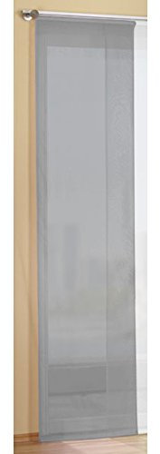 Gardinenbox Preisgünstiger Flächenvorhang Schiebegardine, transparent, unifarben, mit Zubehör, 245x60, Grau, 85589
