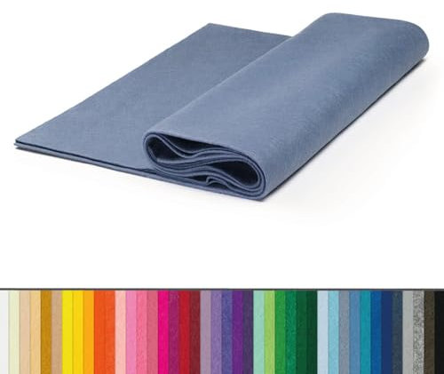 The Felt Store Bastelfilz Meterware 1,6 mm – wedgwood blau, 100% weicher Acryl-Filz, farbintensiver und langlebiger als Polyester, ideal zum Nähen & Basteln, Breite 1,8 m, Länge 2 m