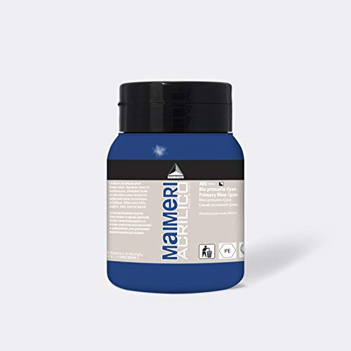MAIMERI ACRILICO 500 ml Fine Artist Acrylic Paint, Primary Blue - Cyan