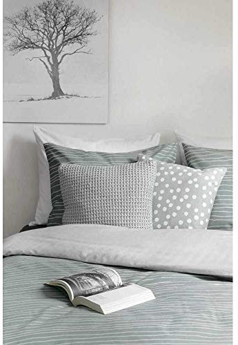 Walra - Bettwäsche / Bettwäsche Garnitur Luton Flanell - Gr. 135 x 200 cm oder 155 x 220 cm (135 x 200 cm, grau / jade)