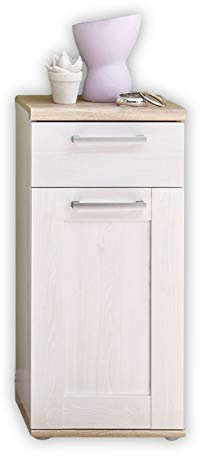 Stella Trading ROMANCE Badezimmer Kommode mit Schublade in Sibiu Lärche / San Remo Optik - Landhausstil Badezimmerschrank Bad Schrank mit viel Stauraum - 38 x 82 x 32 cm (B/H/T)
