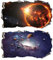 2Pcs Weltraum Erde Planeten Space Wandtattoo 3D Effekt V04 XXL Wanddurchbruch Fenster Wandaufkleber Universum Sterne für Kinderzimmer Jungenzimmer mädchenzimmer 1000 mm breit x 600 mm tief (groß)
