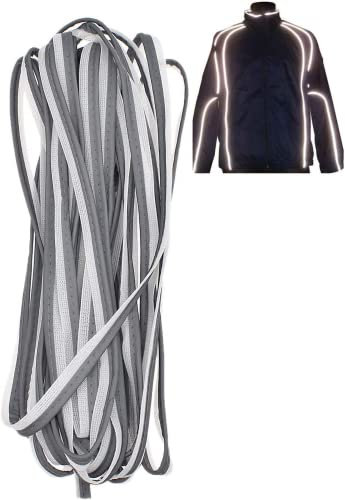 Kesheng 10m Reflektorstreifen Reflektorband Silbergrau Nähen für Kleidung Sicherheit Schutz