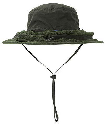Faletony Kopfnetz Moskito Sonnenhut, Mückenschutz UV Schutz Buschhut Anglerhut Fischerhüte Safari Moskitonetz Hut für Damen Herren (Armee-Grün)