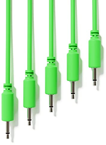 ExcelValley - 5 Pack - Mono Modular Patch Cables - TS 3.5mm 1/8 Eurorack Synthesizer [Green - 45 cm - 18]