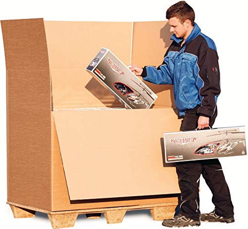 Palettencontainer Wellpappe L780xB580xH750mm zweiwellig braun