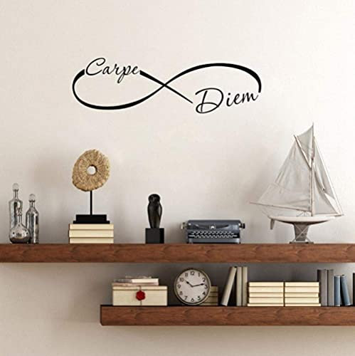 Carpe Diem Classic Zitate Vinyl Wandaufkleber Ifinity Muster Aufkleber Wohnzimmer Büro Dekor12X43Cm