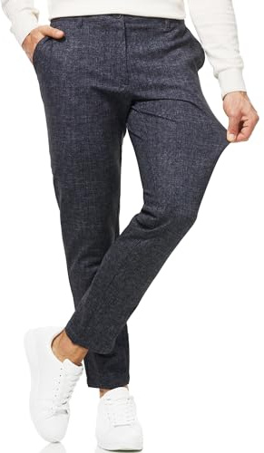 Indicode Herren Rodekro Performance Pants | Chinohose Herrenhose Super Stretch Stoffhose Bequeme Business Hose für Männer Structure, 34/34
