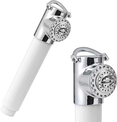 Glac Store® Alcachofa de ducha de repuesto con gancho de pared, alcachofa de ducha para baño, embarcaciones o autocaravanas, náuticas, camping, multipulverización