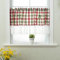 Ricemru Scheibengardine Landhaus Kariert Rot Grün mit Spitze 45 Hoch Bistrogardine Kurzstore Gardinen Blickdicht Küche Kurzgardine Küchenvorhänge Fenster,90x45