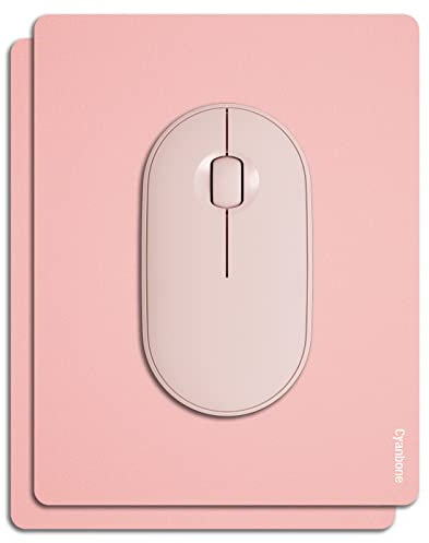 Cyanbone Mini-Mauspad, kleine Größe, 2er-Pack, tragbares Mauspad, Rosa, Reise-Mauspad, niedliches Kawaii, wasserdicht, mit rutschfester Gummi-Unterseite für kabellose Maus und Laptop, 14,9 x 17,8 cm