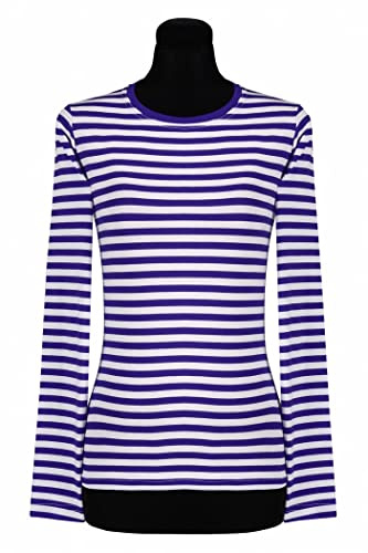 Thetru Damen Ringel Shirt Langarm blau-weiß Karneval Fasching