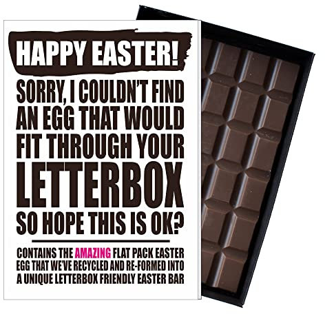 Easter Egg Alternative Funny 100g Milk Chocolate Bar Novelty Gift for Men Boyfriend Husband Civil Partner Letterbox Friendly Posts Like a Traditional Greeting Card