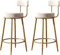 OKUOKA Barhocker 2er-Set Frühstückshocker, Moderner Goldener Tresenhocker, Essensstuhl für Küchentheke Barhocker Stühle Set (Color : Beige, Size : 65cm)
