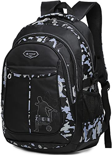 JSHAHA Rucksack 35L Daypack Schulrucksack Tarnung Schwarz Grau