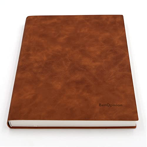 Large Lined Notebook Journal for Writing, Soft Faux Leather Cover, 100GSM Papers, 320 Pages, A4 8.4x11.4 inches Note Book for Work Men Business (Brown,Ruled)